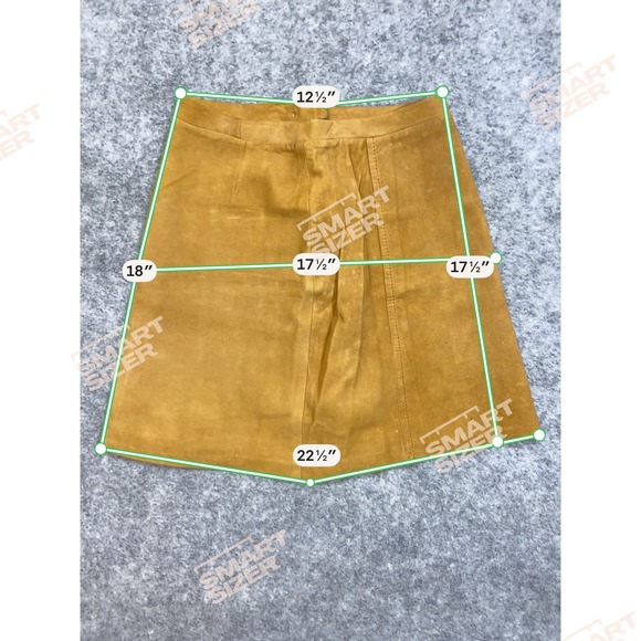 Suede A Line Skirt Camel Tan Zipper Button Front Pleated Detail Women's S - Picture 5 of 6